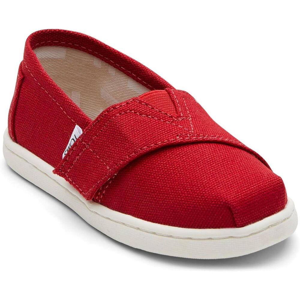 TOMS Children's Seasonal Classic Alpargata Red Canvas 5 M